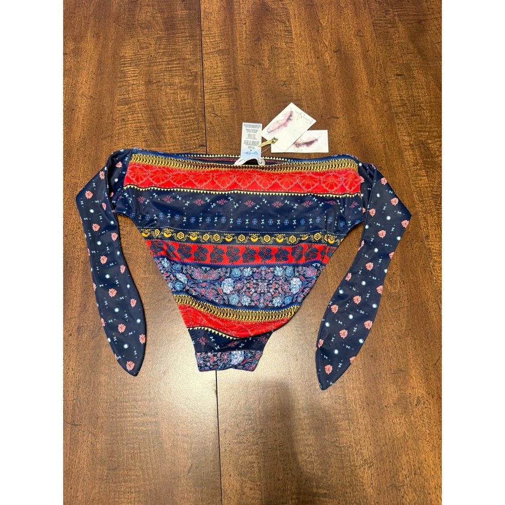 Jessica Simpson Bikini Top Womens S NWT Sauce Multi Stripe Swim Removable Cups